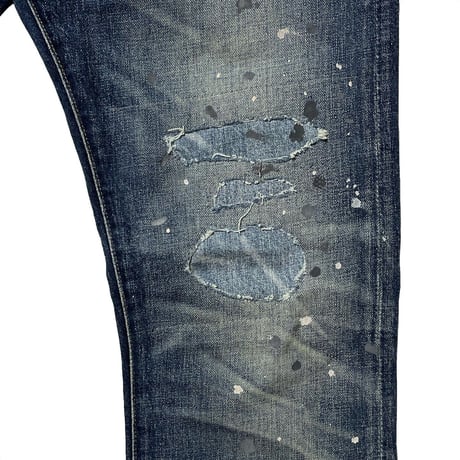 POLO RALPHLAUREN　"THE VARICK SLIM STRIGHT" PAISLEY PATCH DENIM