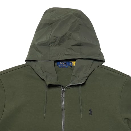 POLO RALPHLAUREN　"ELBOW PATCH" FULL-ZIP HOODIE