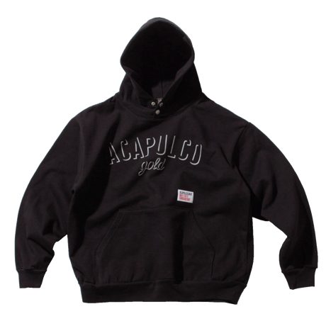 ACAPULCO GOLD　 "SIGNATURE" SNAP HOODED SWEAT (BLACK)