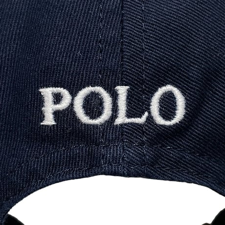 POLO RALPHLAUREN　"LEATHER BELT" 6-PANEL CAP (NAVY)
