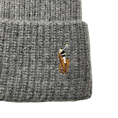 POLO RALPHLAUREN　CUFF KNIT CAP (GREY)