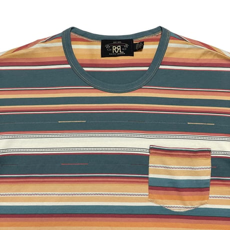 RRL RALPHLAUREN　"STRIPED" JERSEY POCKET S/S TEE