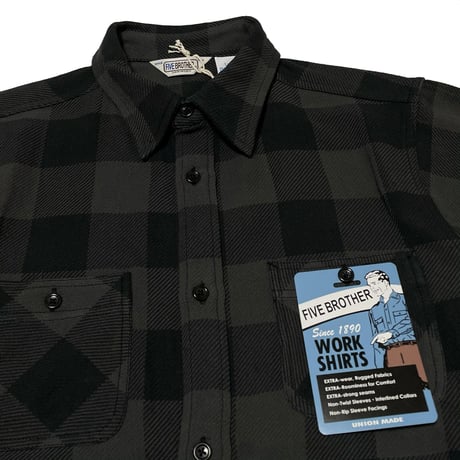FIVE BROTHER　"BLACK BUFFALO" WORK SHIRTS