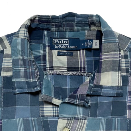 POLO RALPHLAUREN　"PATCH WORK" L/S OPEN COLLA SHIRT