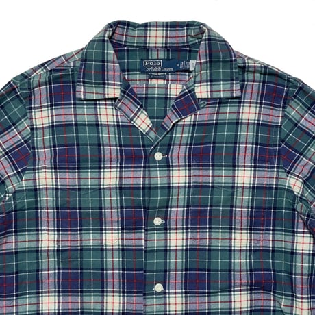 POLO RALPHLAUREN　"CHECK" L/S OPEN COLLAR FLANNEL SHIRT