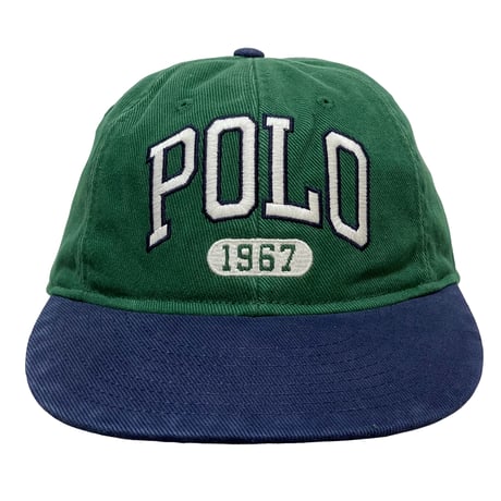 POLO RALPHLAUREN　COLLEGE BASEBALL CAP (GREEN&NAVY)