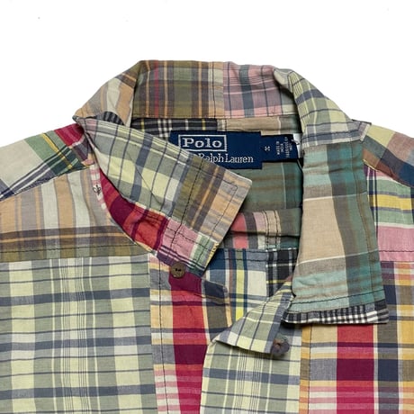 POLO RALPHLAUREN　"PATCH WORK" OPEN COLLAR SHIRT