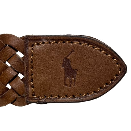 POLO RALPHLAUREN　MESH LEATHER BELT