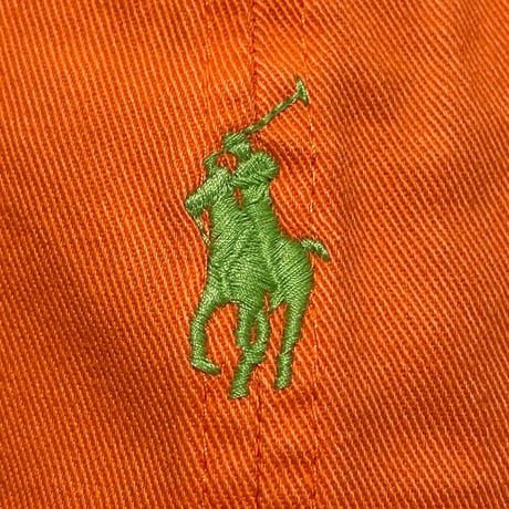 POLO RALPHLAUREN　"6-PANEL" BASEBALLCAP (ORANGE&GREEN)