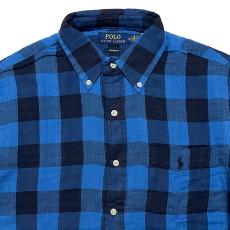 POLO RALPHLAUREN　 "BUFFALO CHECK" FLANNEL SHIRT (BLACK&BLUE)
