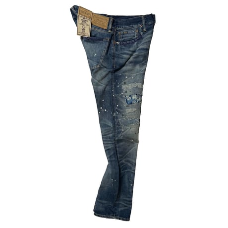 POLO RALPHLAUREN　"THE VARICK SLIM STRIGHT" PAISLEY PATCH DENIM