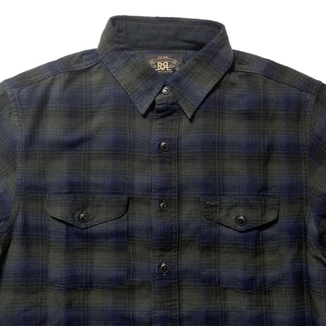 RRL RALPHLAUREN　"BLACK " FLANNEL SHIRT