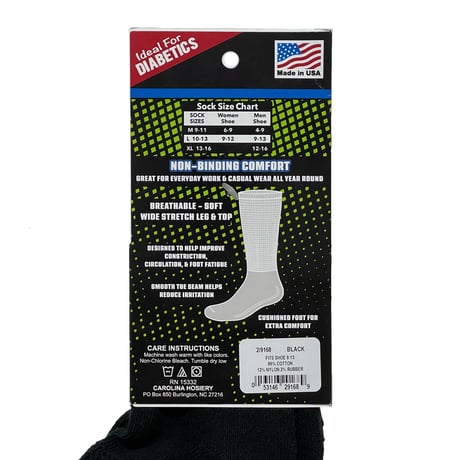 Jefferies Socks　 CAROLINA ULTIMATE  NON-BINDING MIDDLE SOCKS 2PAIR (WHITE/BLACK)