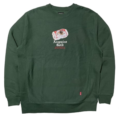ACAPULCO GOLD　CAN CREW SWEAT (FOREST GREEN)
