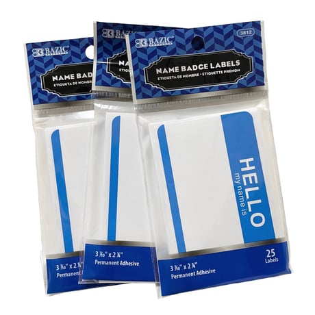 BAZIC　NAME BADGE LABELS(25枚入り)