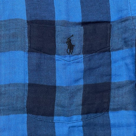 POLO RALPHLAUREN　 "BUFFALO CHECK" FLANNEL SHIRT (BLACK&BLUE)