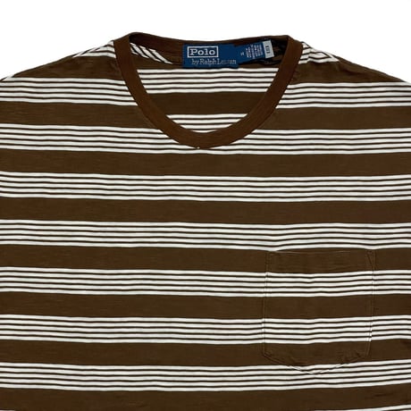POLO RALPHLAUREN　"BROWN STRIPE" S/S POCKET TEE