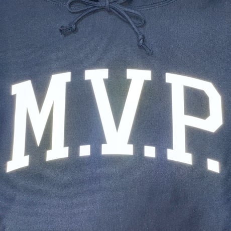 Champion/M.V.P.　"REFLECTOR COLLEGE "M.V.P." LOGO" HOODY　NAVY