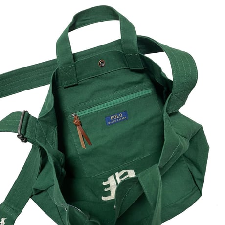 POLO RALPHLAUREN　CANVAS TOTE BAG (GREEN)