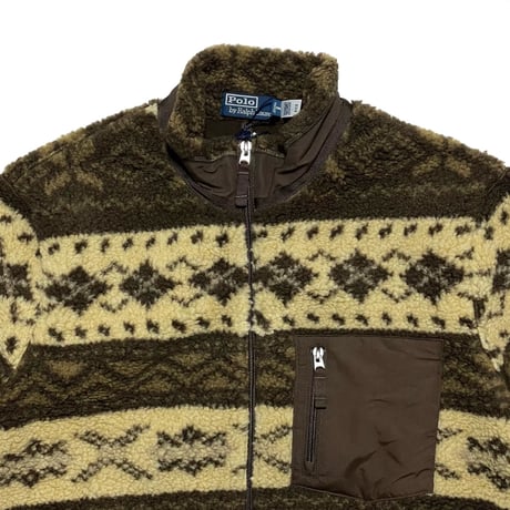 POLO RALPHLAUREN　"NATIVE PATTERN" HI-PILE FLEECE JACKET