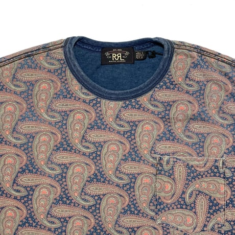 RRL RALPHLAUREN　"INDIGO/PAYSLEY" S/S POCKET TEE