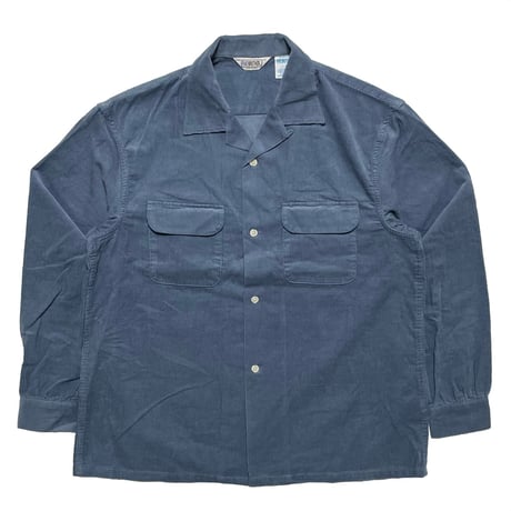 FIVE BROTHER　 L/S OPEN COLLAR CORDUROY SHIRT (BLUE GREY)