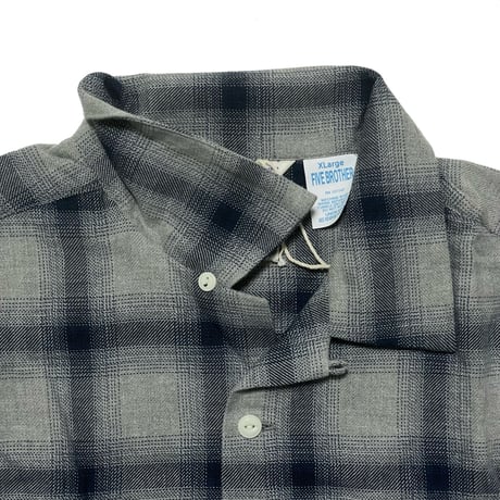 FIVE BROTHER　"NAVY OMBRE" OPEN COLLAR SHIRT