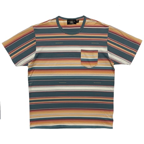 RRL RALPHLAUREN　"STRIPED" JERSEY POCKET S/S TEE