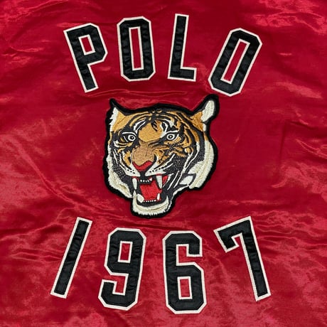 POLO RALPHLAUREN　"POLO TRGER" SATIN BASEBALL JACKET