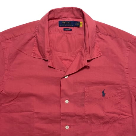 POLO RALPHLAUREN　"OPEN COLLAR" CUBA SHIRT（朱色）