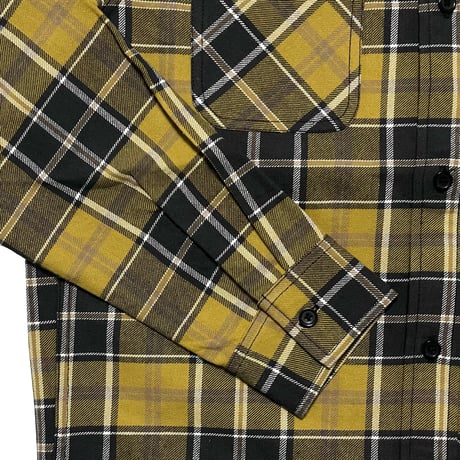 FIVE BROTHER　 "MUSTARD CHECK" HEAVY FLANNEL WORK SHIRTS