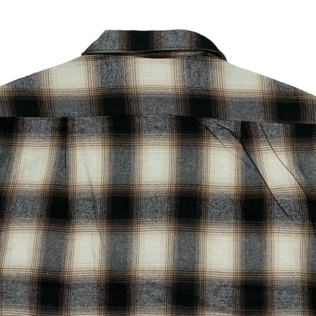 FIVE BROTHER　 OPEN COLLAR L/S FLANNEL SHIRT (BLACK)