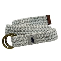 POLO RALPHLAUREN　 "LEATHER TRIM" BELT (WHITE)