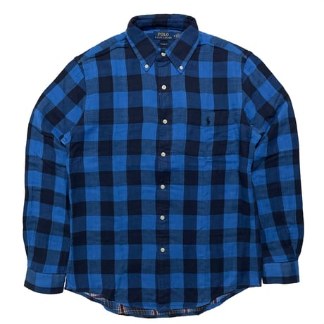 POLO RALPHLAUREN　 "BUFFALO CHECK" FLANNEL SHIRT (BLACK&BLUE)