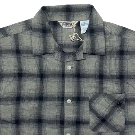 FIVE BROTHER　"NAVY OMBRE" OPEN COLLAR SHIRT