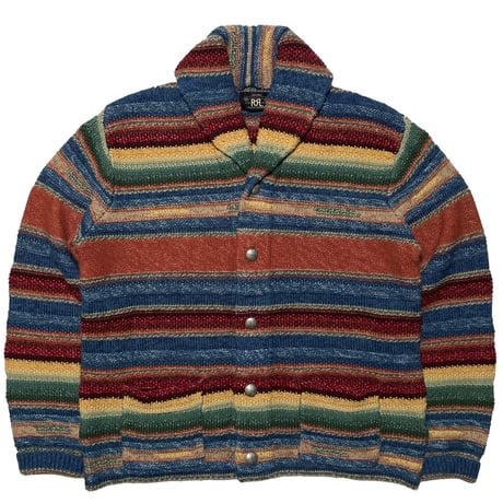 RRL RALPHLAUREN　"STRIPED SHAWL-COLLAR" CARDIGAN