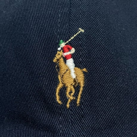 POLO RALPHLAUREN　"LEATHER BELT" 6-PANEL CAP (NAVY)