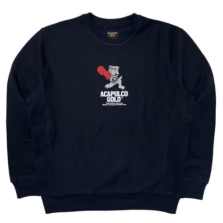 ACAPULCO GOLD　"HIT'EM UP" CREWNECK SWEAT (NAVY)