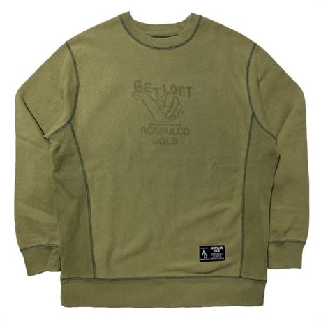 ACAPULCO GOLD　GET LOST CREW SWEATSHIRT (WASHED FOREST)