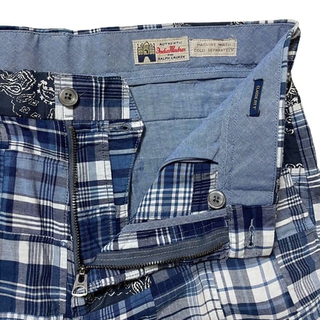 POLO RALPHLAUREN　"INDIAN MADRAS" PATCH WORK SHORT
