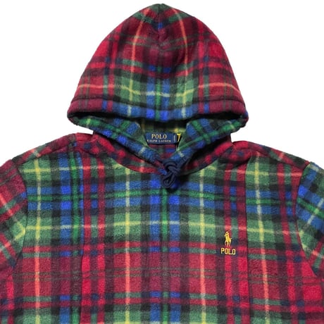 POLO RALPHLAUREN　"PLAID" FLEECE HOODIE