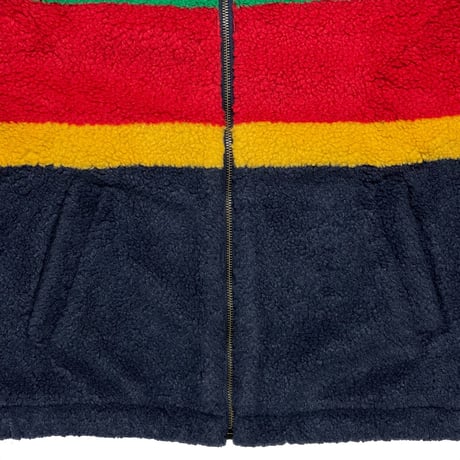 POLO RALPHLAUREN　"STRIPE" HI-PILE FLEECE JACKET