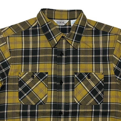 FIVE BROTHER　 "MUSTARD CHECK" HEAVY FLANNEL WORK SHIRTS