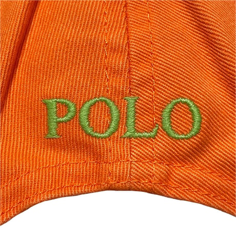 POLO RALPHLAUREN　"6-PANEL" BASEBALLCAP (ORANGE&GREEN)