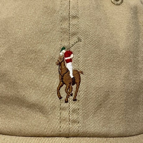 POLO RALPHLAUREN　"LEATHER BELT" 6-PANEL CAP (BEIGE)