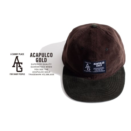 ACAPULCO GOLD　 "TWO-TONE CORDUROY" 6-PANEL CAP (BROWN&FORREST)