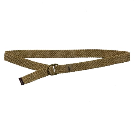 POLO RALPHLAUREN　 "LEATHER TRIM" BELT (BEIGE)