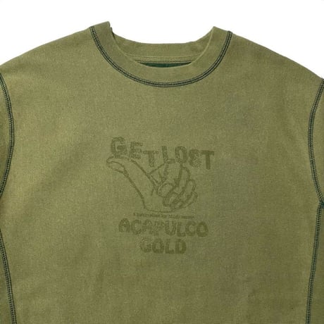 ACAPULCO GOLD　GET LOST CREW SWEATSHIRT (WASHED FOREST)