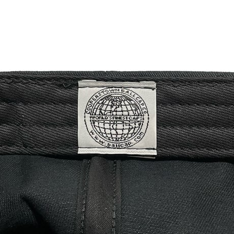 COOPERSTOWN BALL CAP（別注) "P EMBROIDERY" BASEBALL CAP (BLACK)