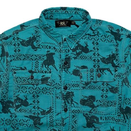 RRL RALPHLAUREN　"WESTERN PRINT" MOLESKIN WORKSHIRT